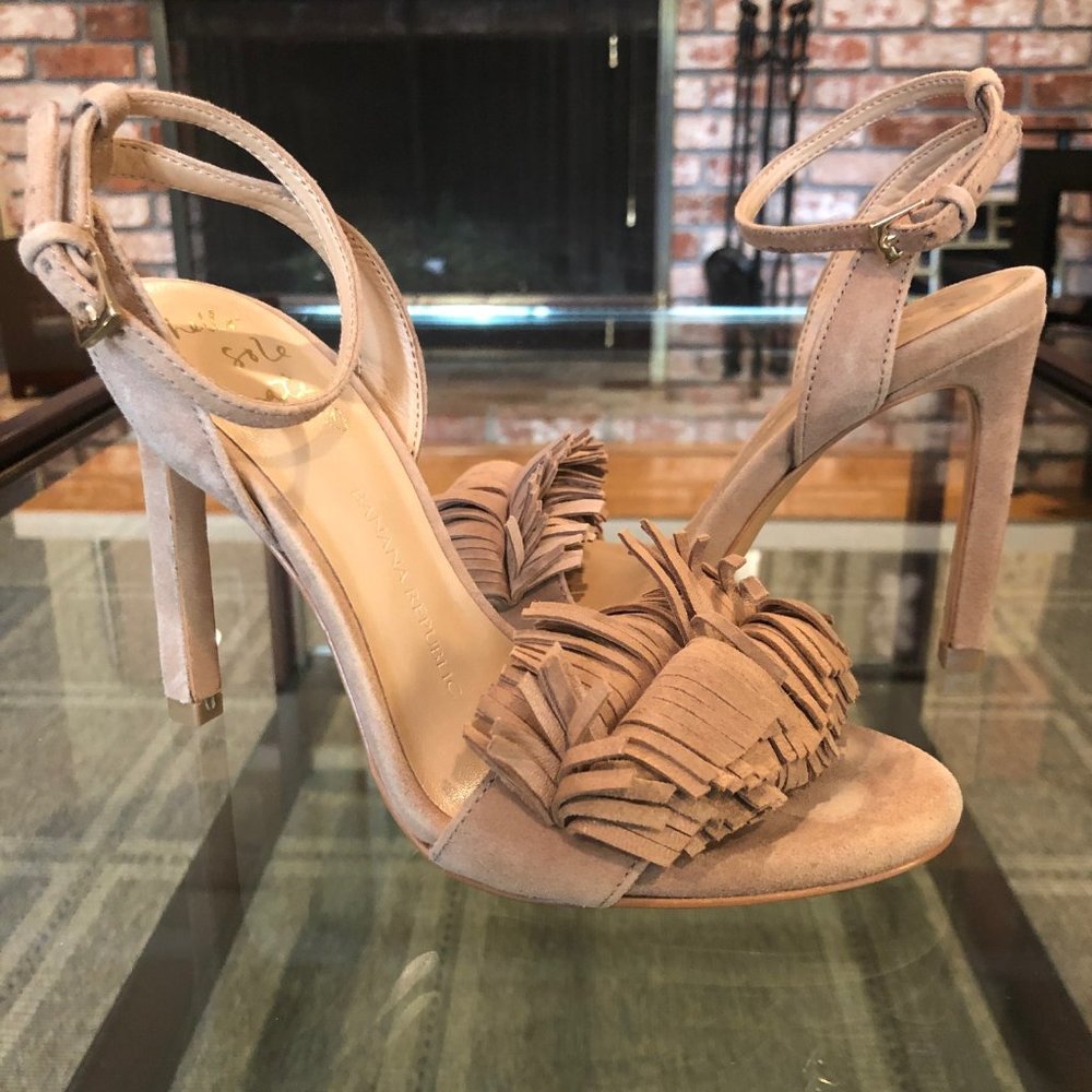 Banana Republic Honey Suede Fringe Heels